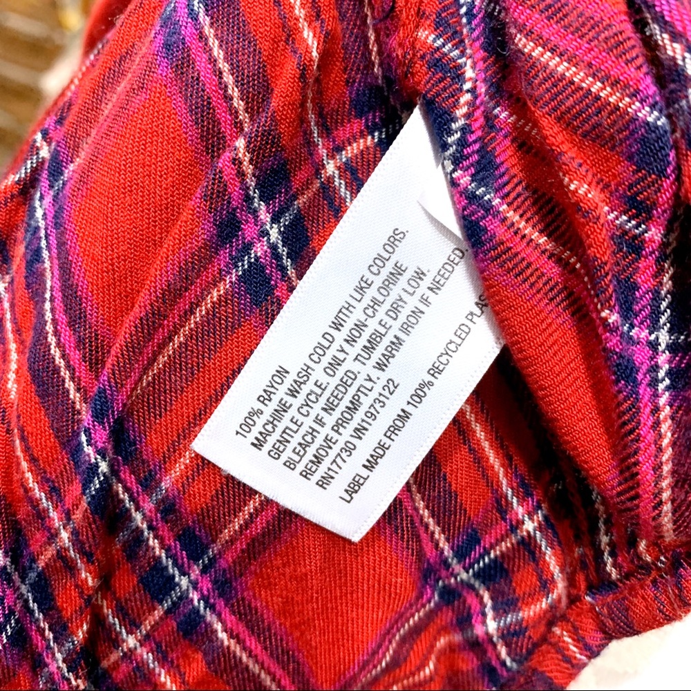 Universal Threads Red Plaid Pullover Top - image 5